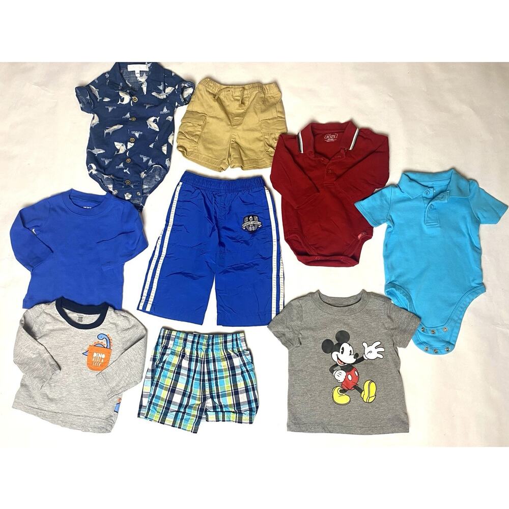 SOLD‼️ Childrens Place Garanimals Boy 6-9M Rompers Tops Shorts Pants Lot